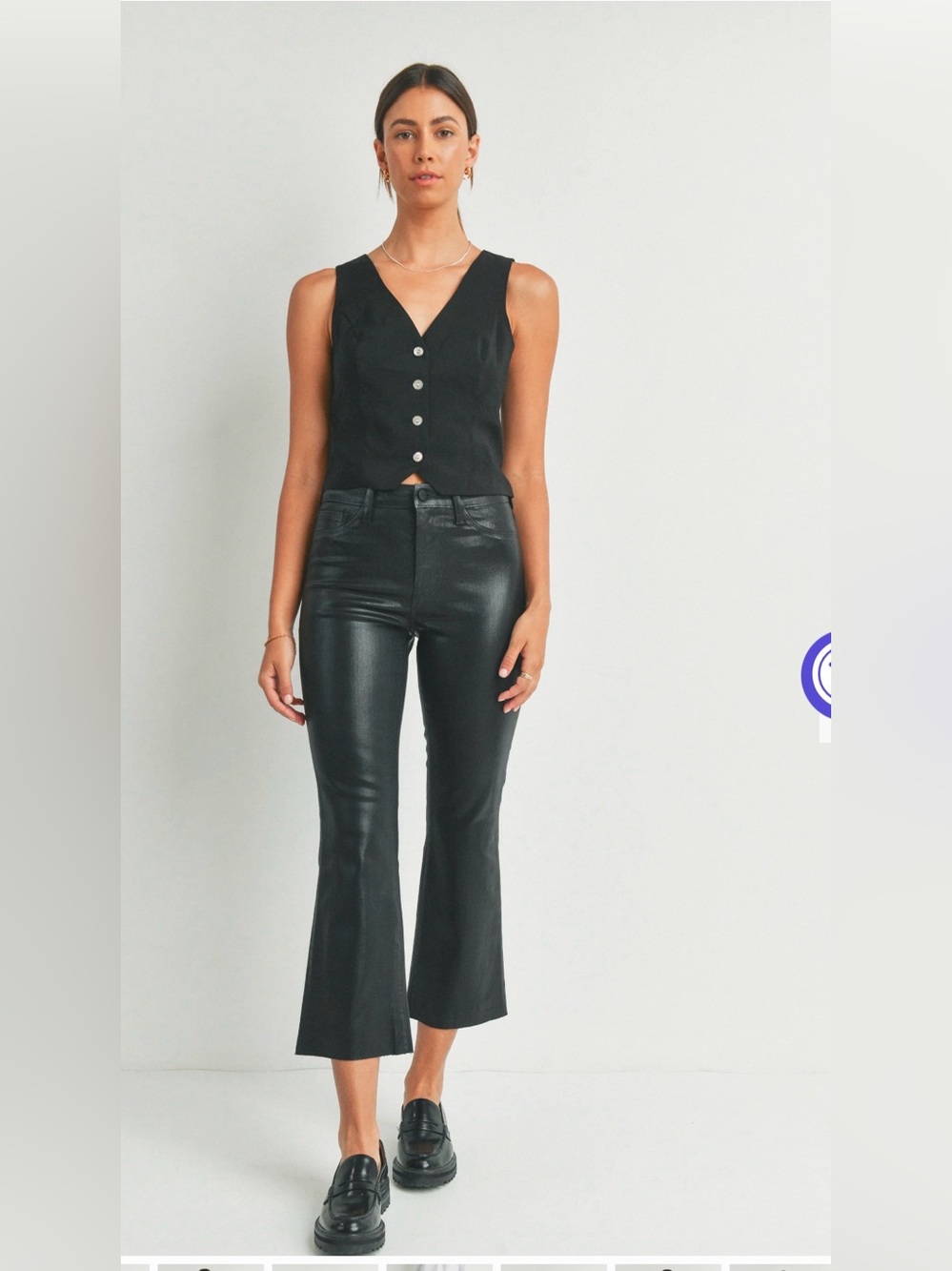 Just Black Denim Cropped Flare Jeans